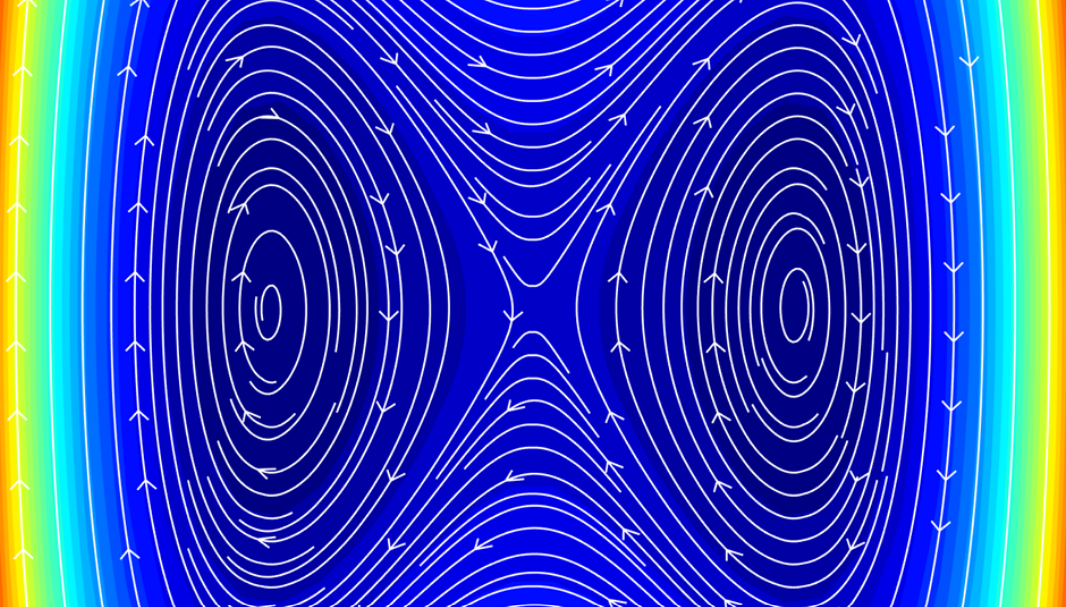 Phase space vector field of a double well Hamiltonian system